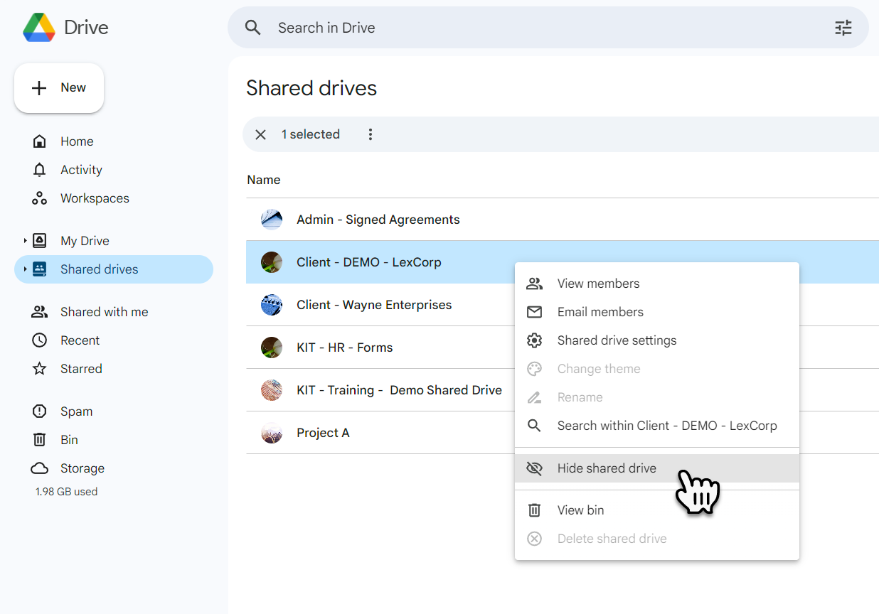 Special Rule for Google Shared Drives