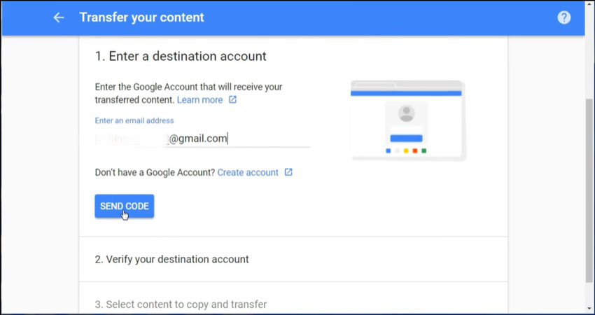 using Google Takeout Transfer