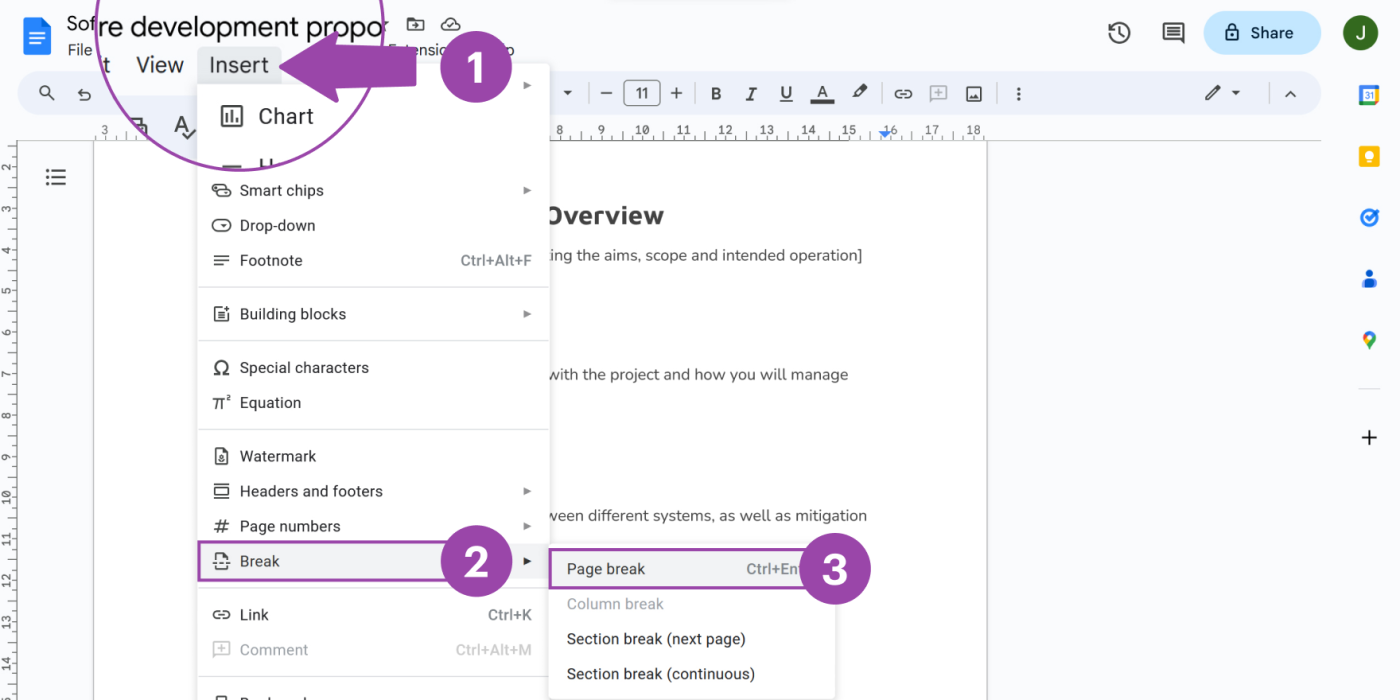 See Page Breaks in Google Docs Mobile