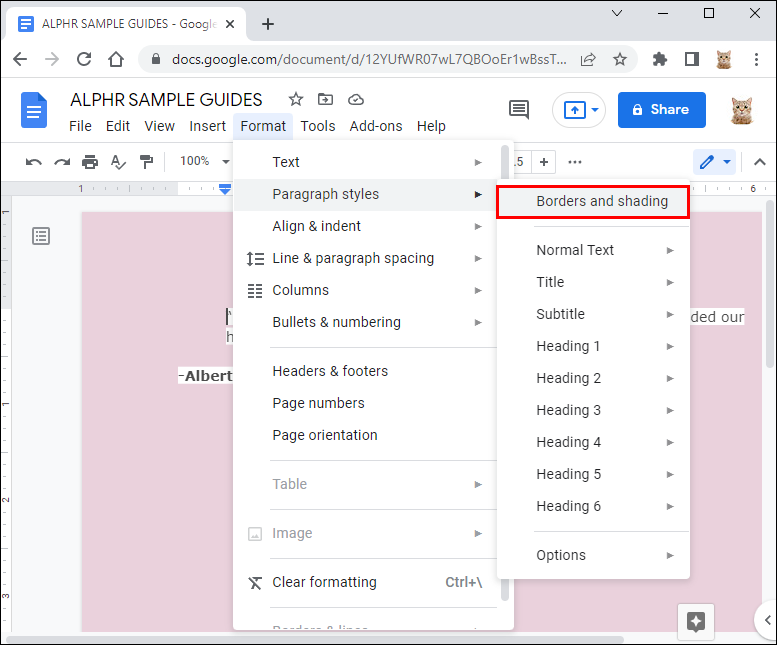 Google docs background color gradient