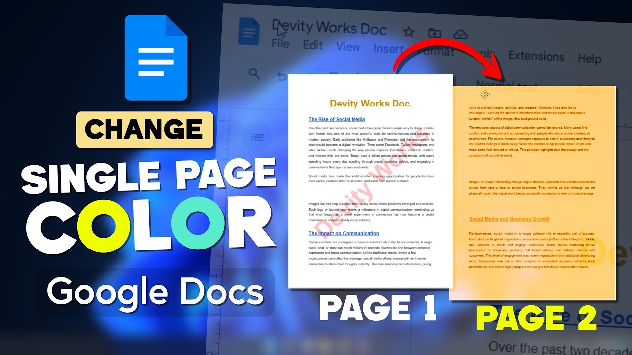 Change the Background Color on Google Docs