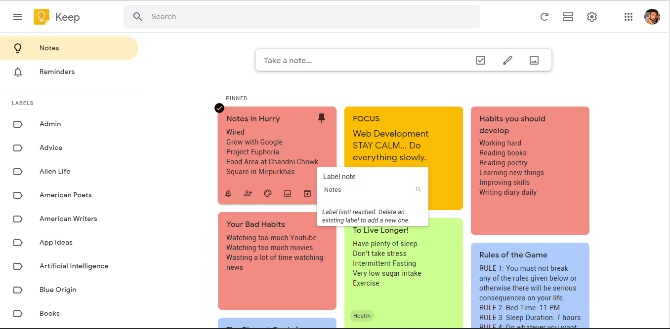 Google Keep bold text iPhone
